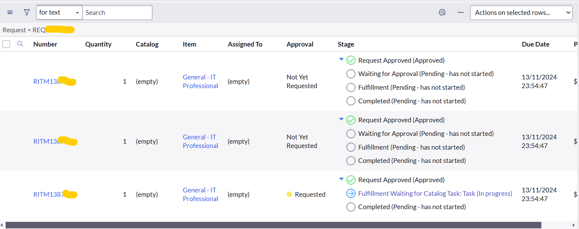 Workflow is not getting attached for multiple RITM... - ServiceNow ...