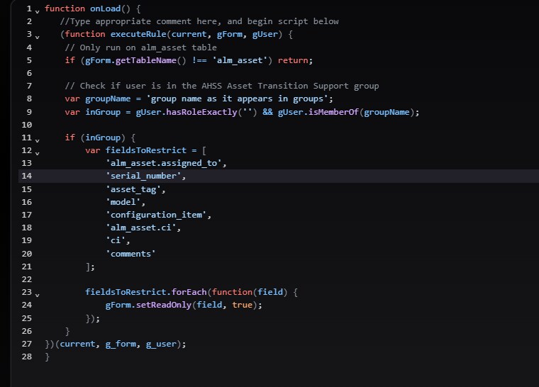 I am trying to set an asset group who cannot write... - ServiceNow ...