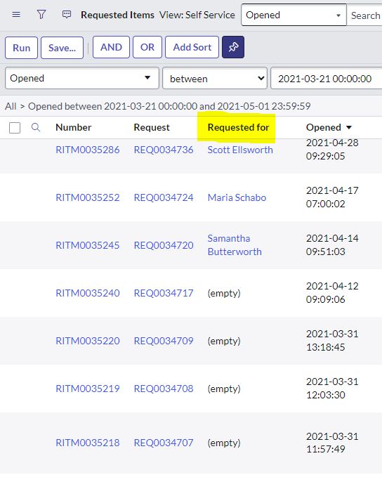 Solved: Requested Item/Requested For field is empty on the ...