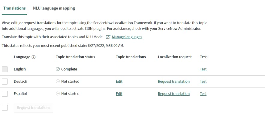 Solved: How to add translation language in Virtual Agent - ServiceNow ...