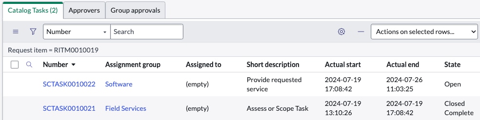 Updating one of several catalog tasks - ServiceNow Community