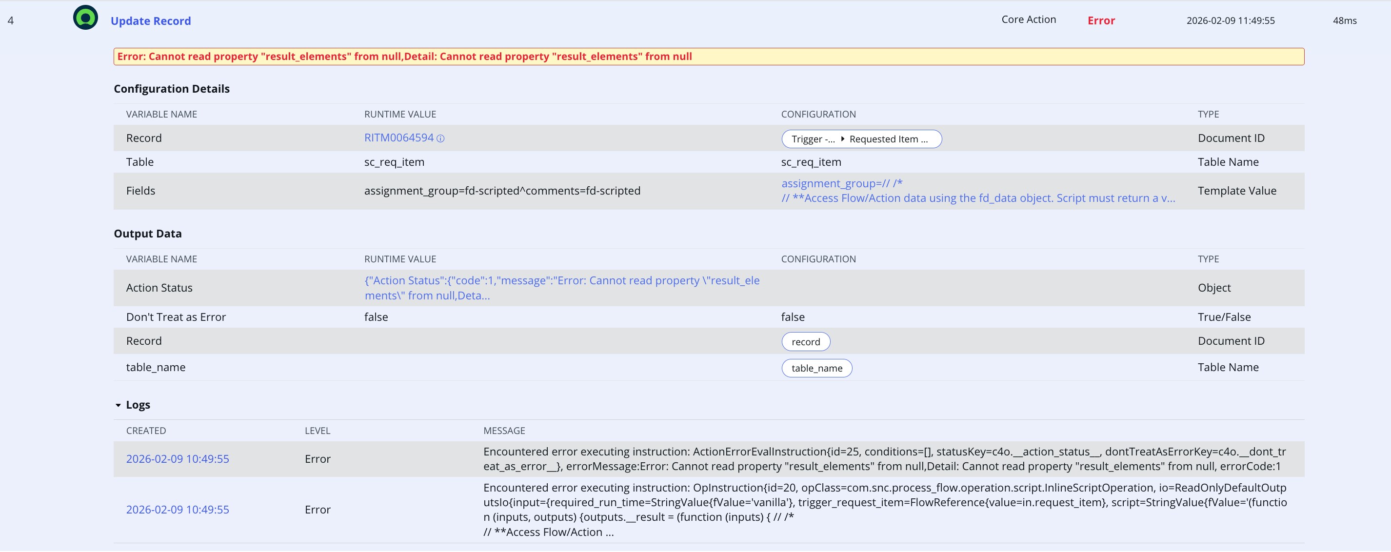Decision Table returning null (result_elements mis... - ServiceNow ...