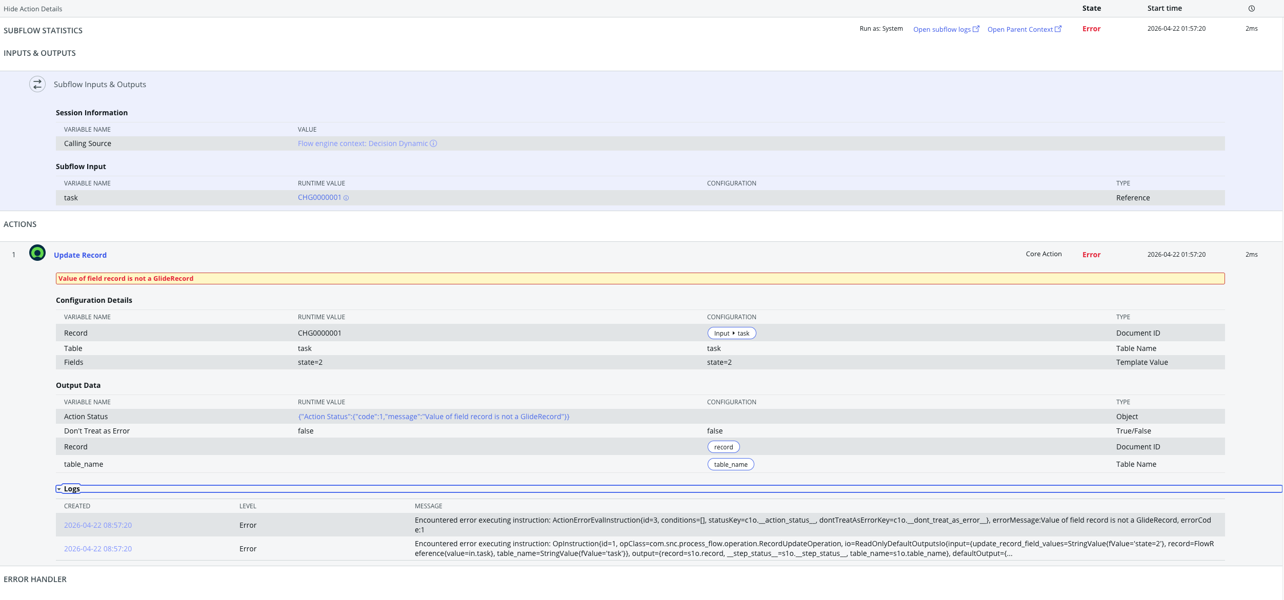 Solved: Flow Designer - Dynamic Flow Reference Input gets ...