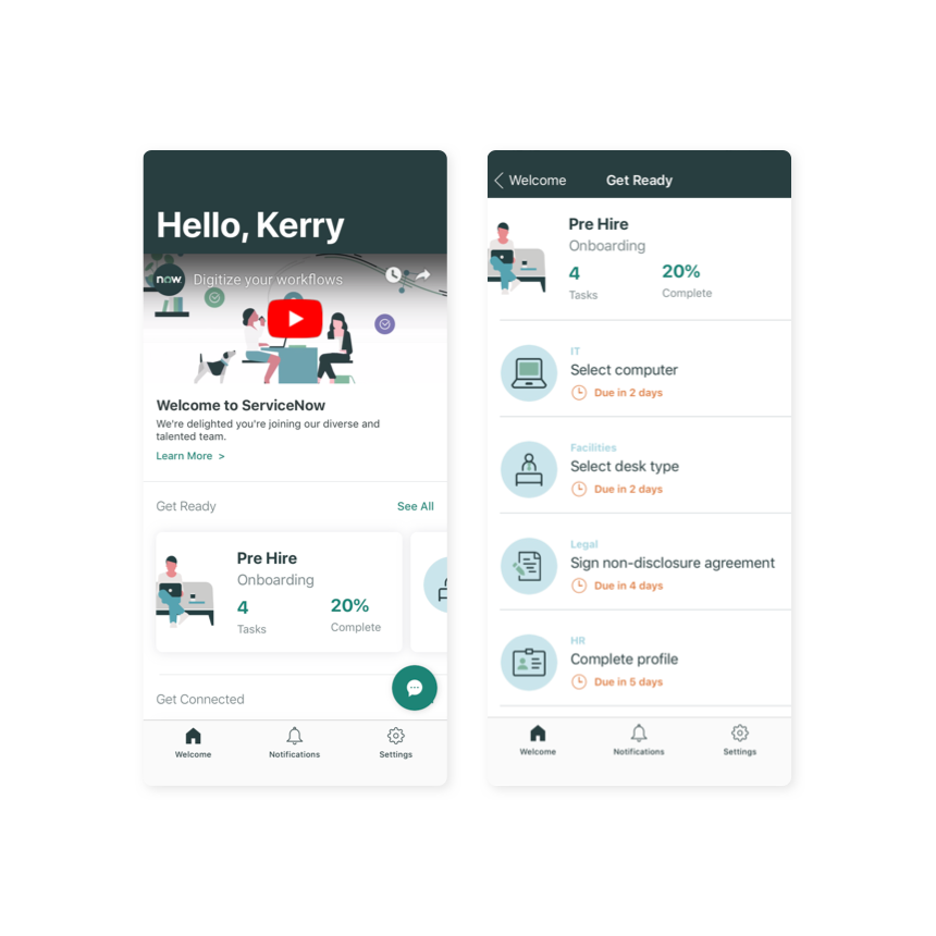 Mobile Employee Onboarding Now Platform ServiceNow