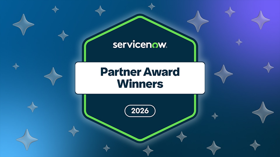 Een afbeelding waarin de ServiceNow Partner Awards van 2025 worden uitgelicht