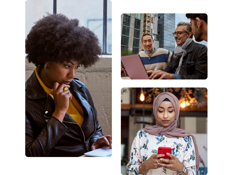 Colleagues collaborate to achieve business outcomes