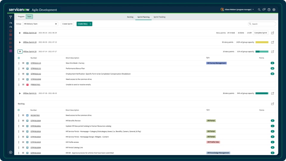 Agile Development - ServiceNow