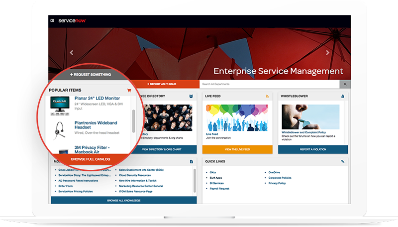 Service Portals give your users a self-service option for communicating with your Service Desk and allow automation of common requests