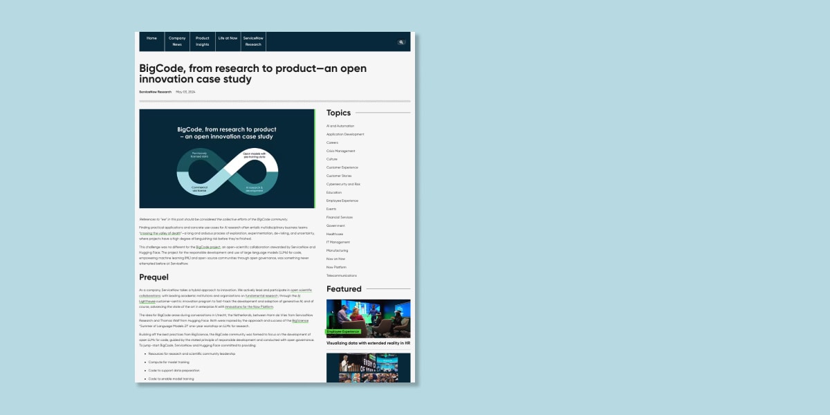 An open innovation case study