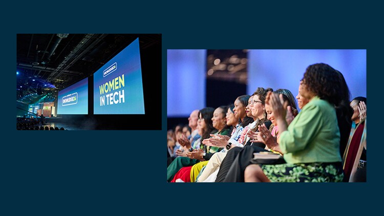 Frauen hören die Tech-Keynote auf der Knowledge 2024