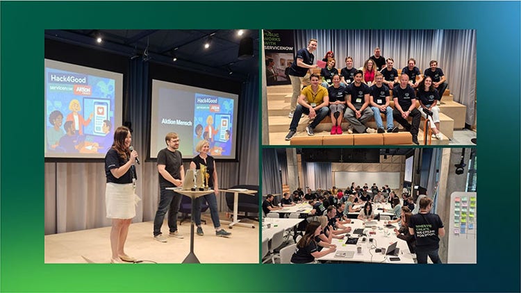 Fotos von Mitarbeitern und Moderatoren bei Hack4Good