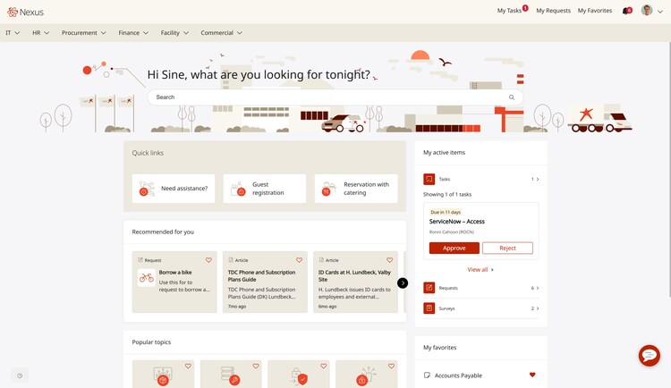Screenshot des Mitarbeiterportals von H. Lundbeck
