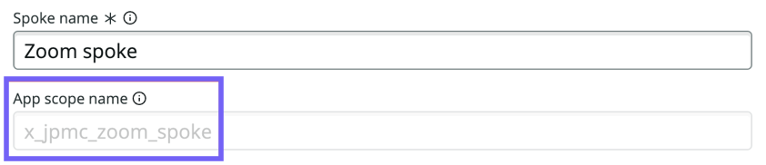 Configured value of App scope name.