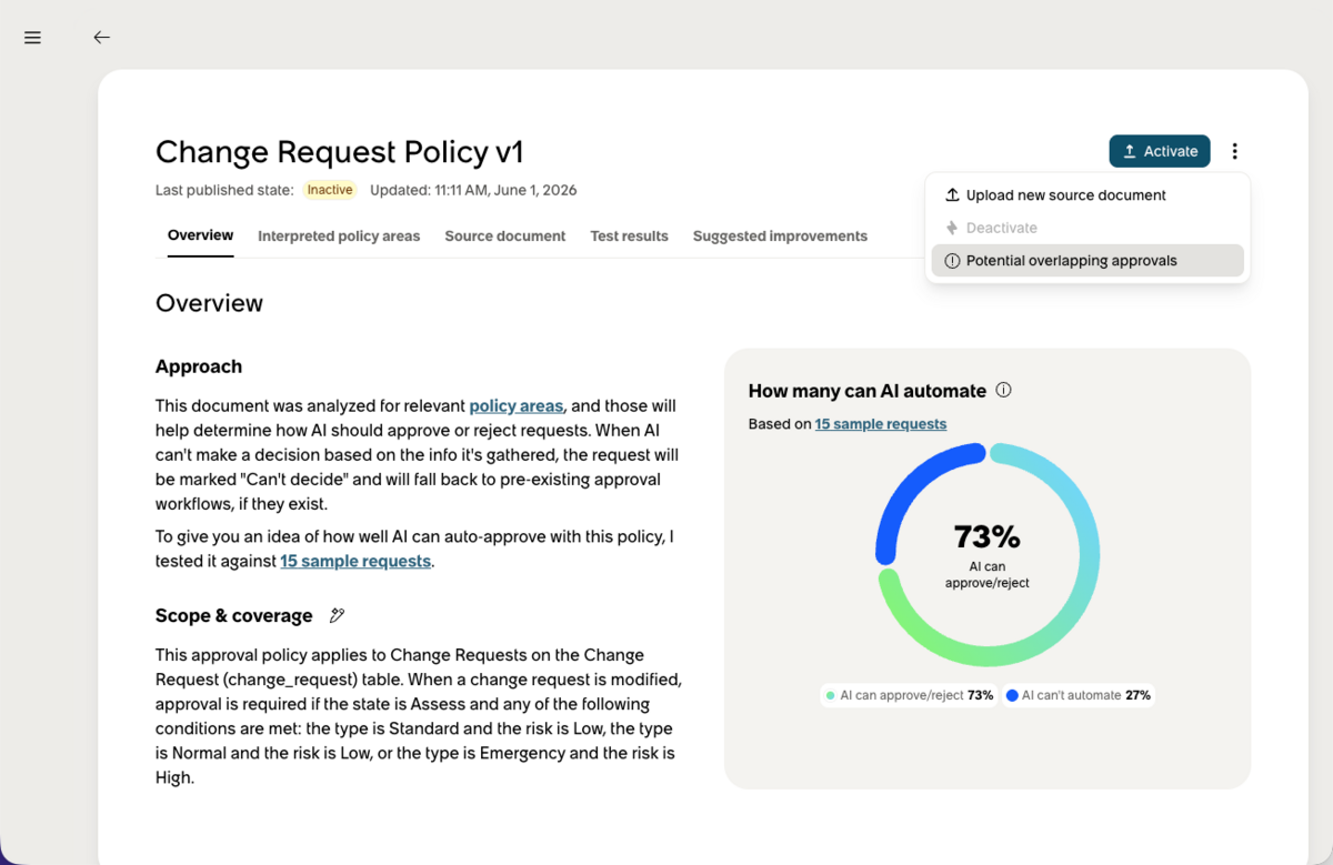 Check for potential overlapping approvals
