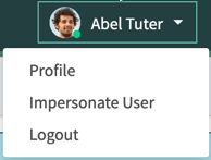 Optionen im Anwendermenü