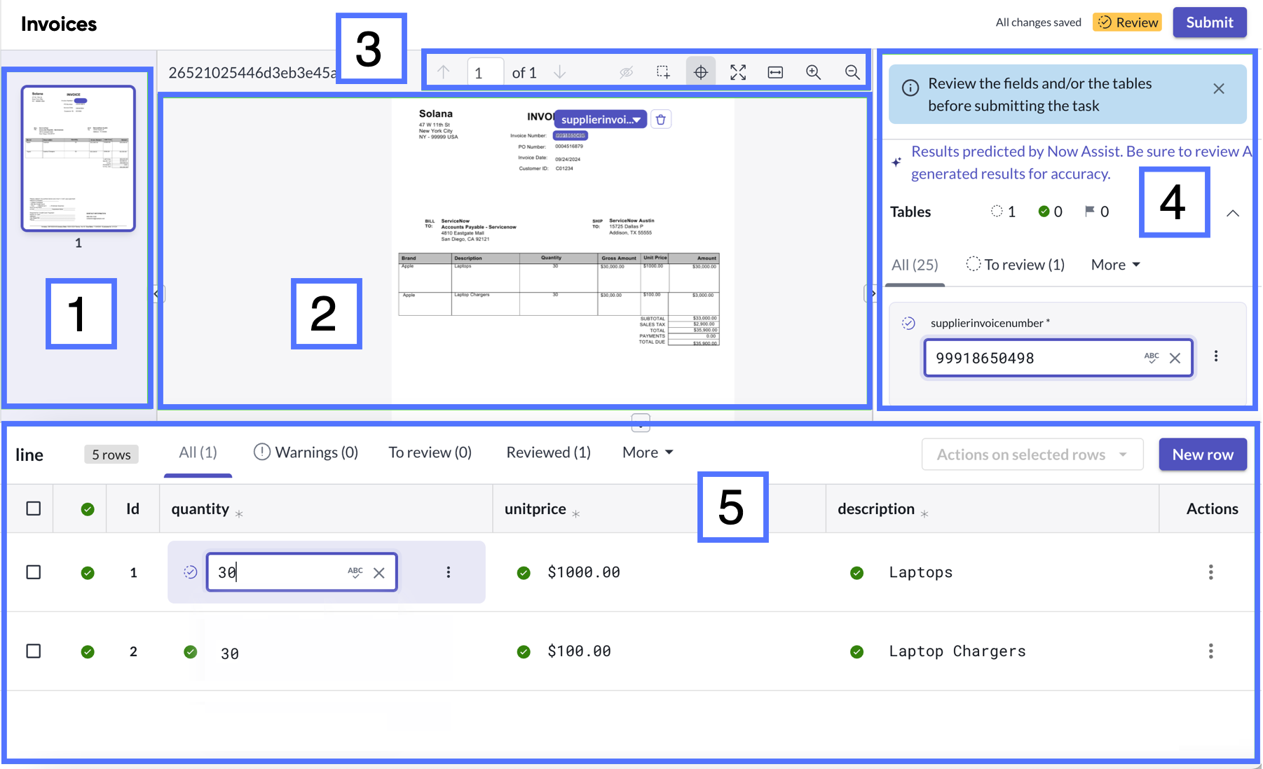 Screenshot des Document Intelligence-Arbeitsbereichs.