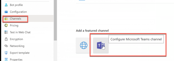 Registerkartenansicht „MS Teams-Kanäle“, wobei die Registerkarte „Kanäle“ und „Microsoft Teams-Kanal konfigurieren“ hervorgehoben sind.