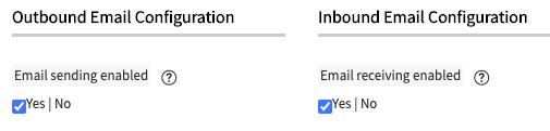 Activez les e-mails sortants et entrants.