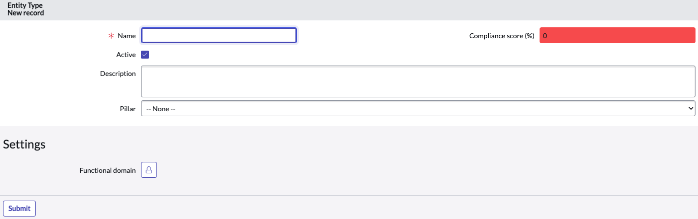 Exemple de configuration pour un type d’entité.