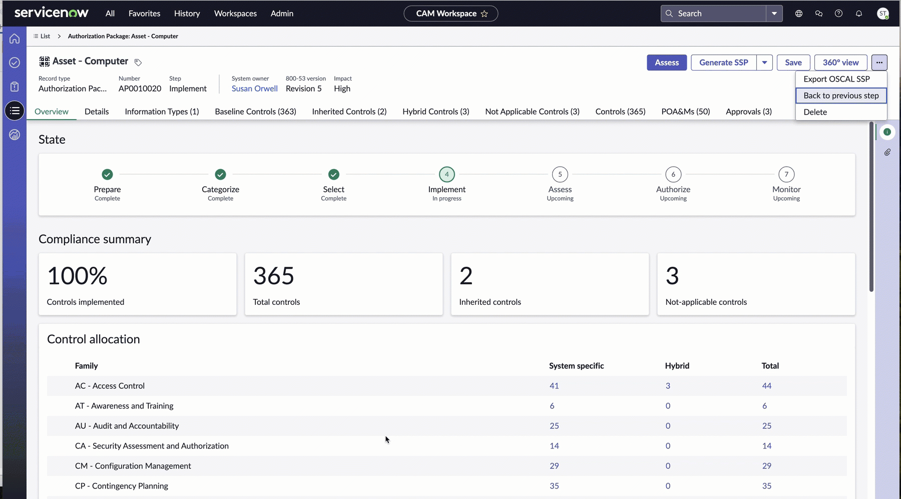 GIF court affichant les widgets d’une page de vue d’ensemble du package d’autorisation.