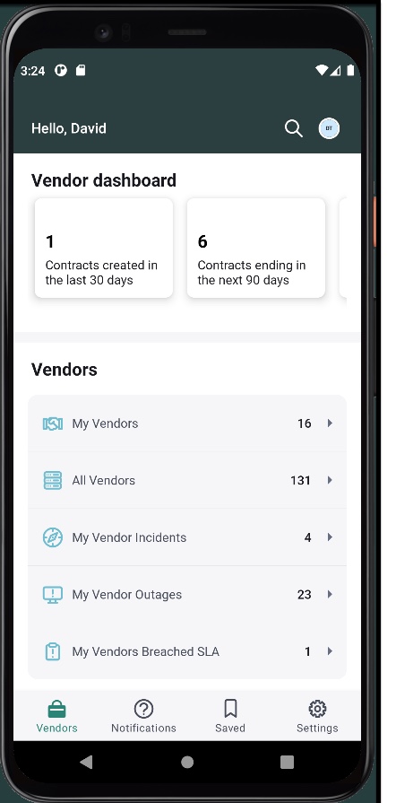 Vendor Management Mobile