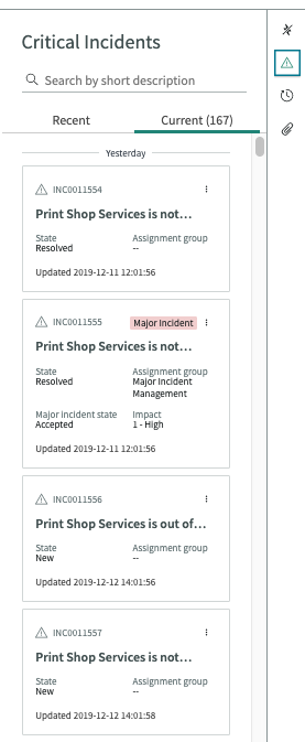 Painel lateral contextual