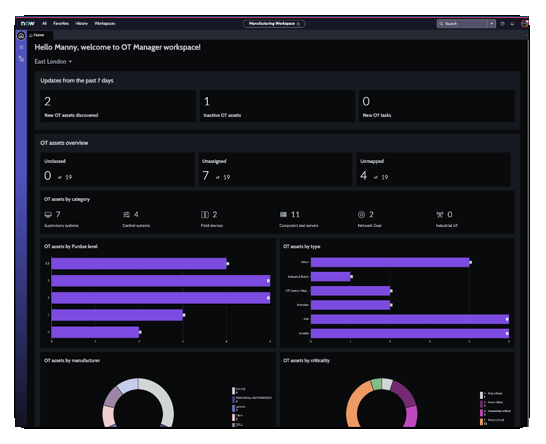 Operational Technology Manager 작업 공간.