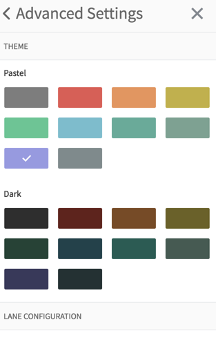 Farbpalette des visuellen Taskboards