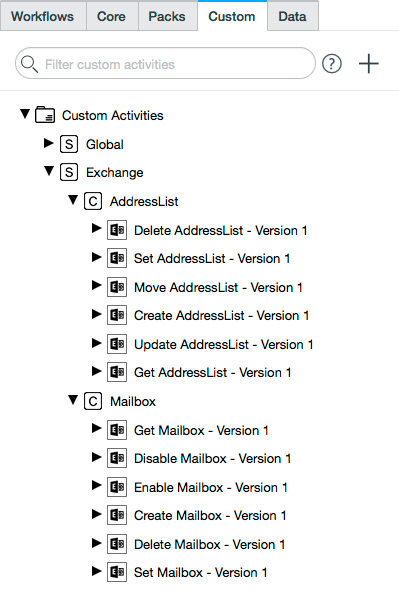 Como acessar atividades personalizadas do Exchange