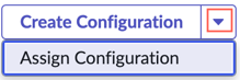 Seta para baixo no botão Criar configuração.