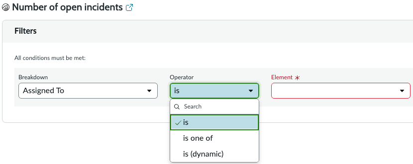 Conditional filter for indicator data source on data visualization.