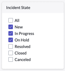 Choice list filter example with checkboxes and three options