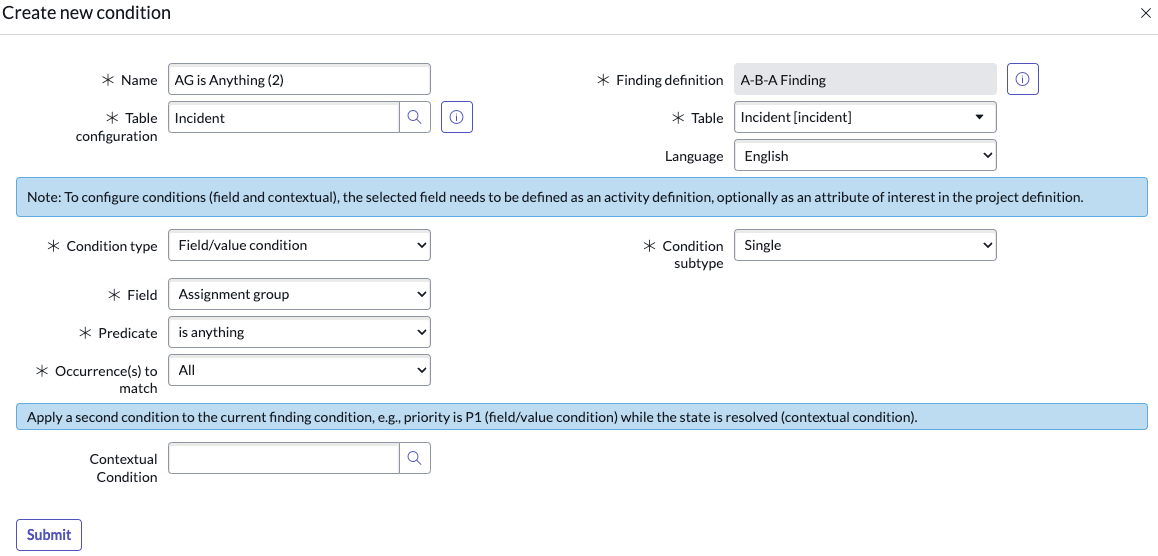 Finding definition record