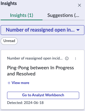 Insights card generated from Process Mining project created from a suggestion.