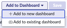 The Add to Dashboard menu on a data visualization.