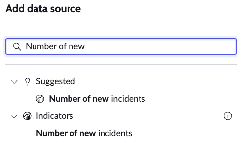 Selecting the Number of new incidents indicator.
