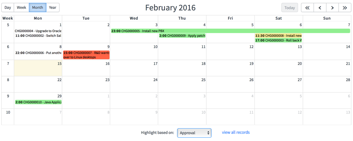 Calendar report