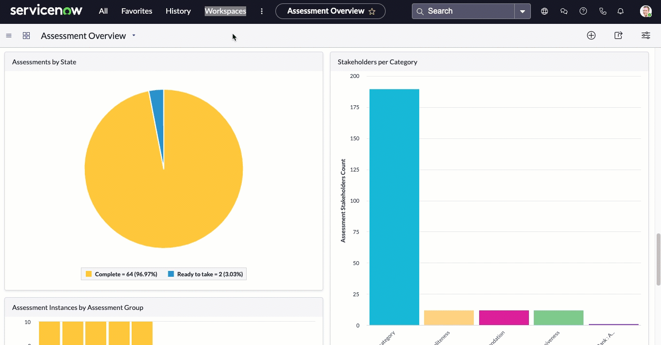 Animation showing workspace and visualization designer selection, and choosing to create a gauge visualization