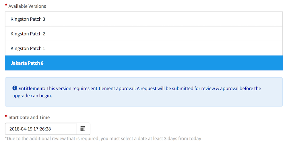 Requires entitlement approval message