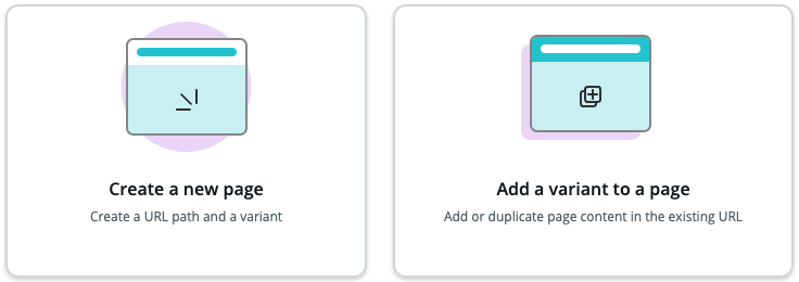 Modal de sélection du type de page.