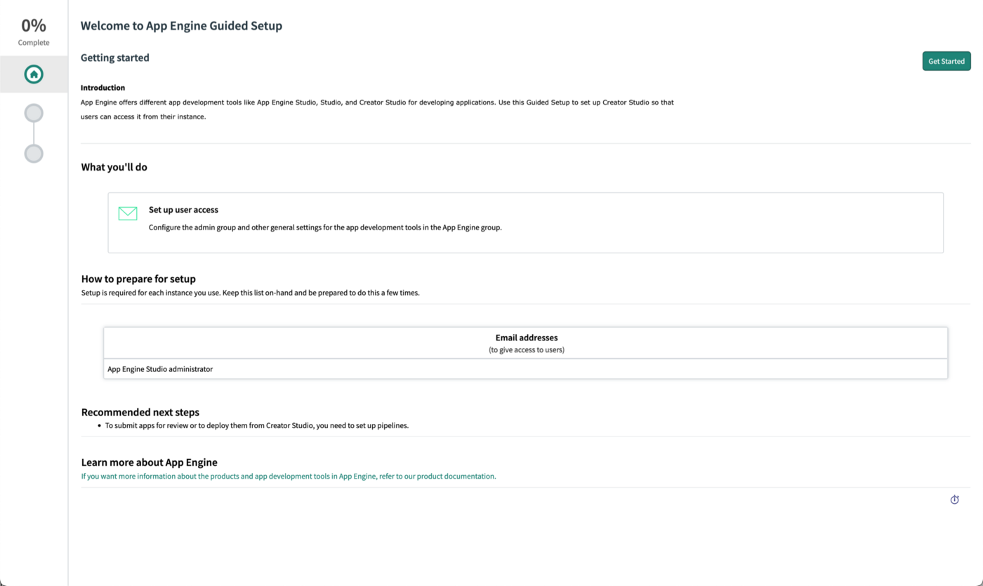 Configuration guidée vous guide tout au long Creator Studio des tâches de configuration