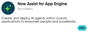 Now Assist pour App Engine tuile.