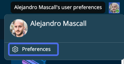 Le menu des préférences utilisateur vous permet d’accéder ServiceNow Studio aux paramètres.
