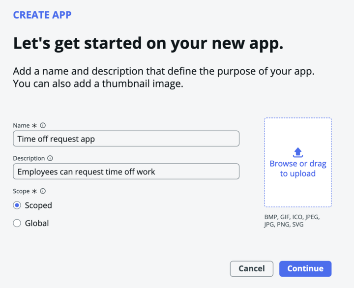 Saisir les détails de l’application de base