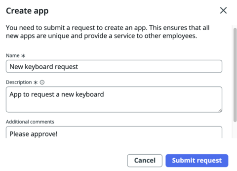 Demandez à un administrateur de créer votre application pour vous