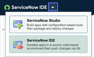 Commutateur d’expérience à partir de l’IDE ServiceNow