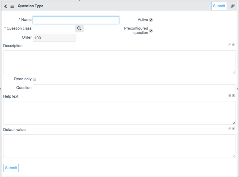 A question type form.