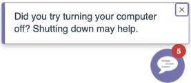 Message preview pane with number of unread messages displaying next to preview badge icon.