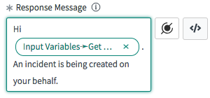 Data pill selector showing a text control.