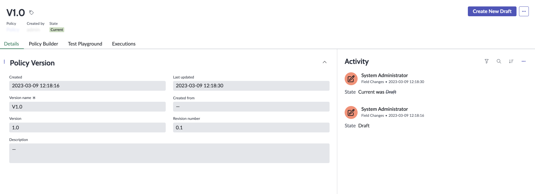 New version form.